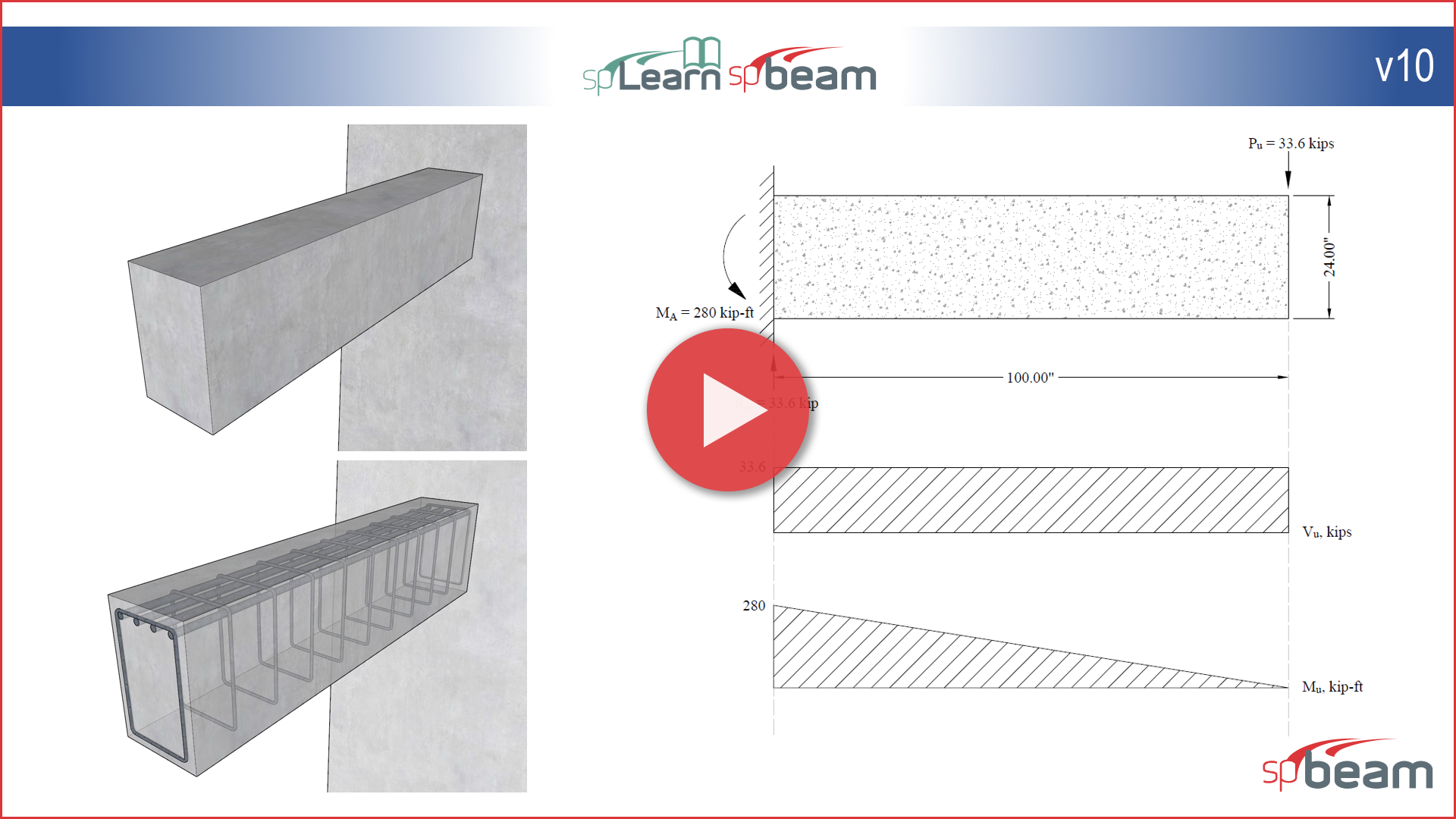 How to Model a Cantilever Reinforced Concrete Beam Using spBeam v10