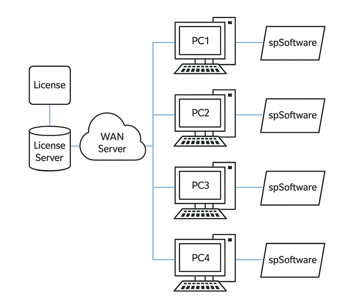 Wide Area Network licensing diagram