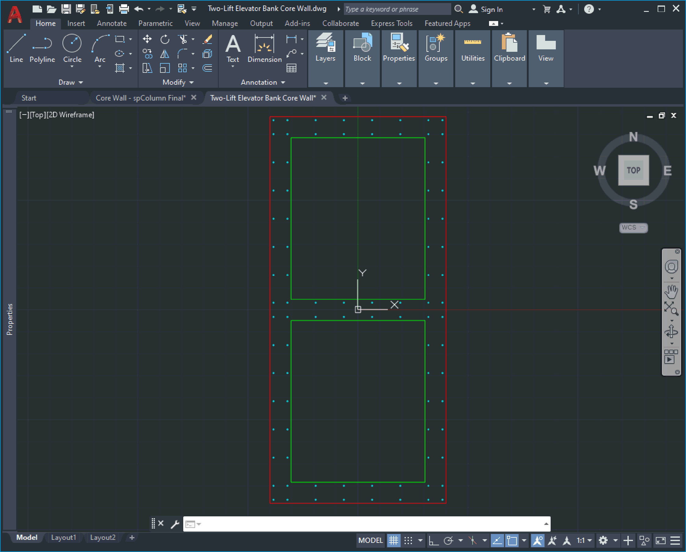 14 Core wall dxf