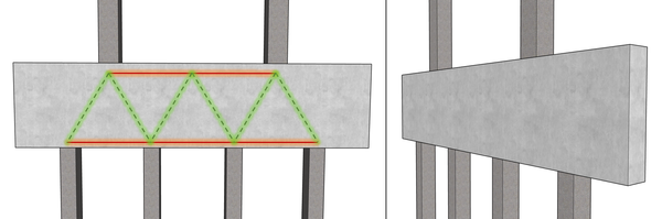 Deep beam configurations in pile caps and cantilevers